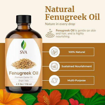 SVA Fenugreek Öl 118ml – Premium Trägeröl für Haarpflege, Kopfhautmassage & Hautpflege mit Pipette