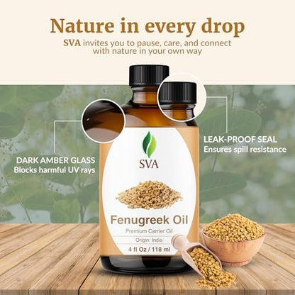 SVA Fenugreek Öl 118ml – Premium Trägeröl für Haarpflege, Kopfhautmassage & Hautpflege mit Pipette