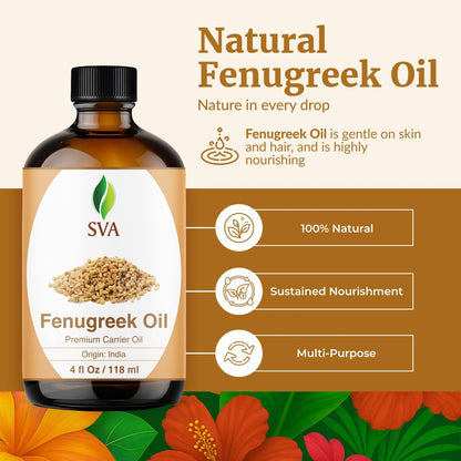 SVA Fenugreek Öl 118ml – Premium Trägeröl für Haarpflege, Kopfhautmassage & Hautpflege mit Pipette