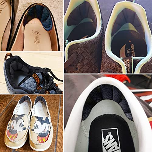 8 Paar Ferseneinlagen aus Mikrofaserleder, selbstklebende Fersenpolster für Damen und Herren, verhindern zu große Schuhe, Schwarz