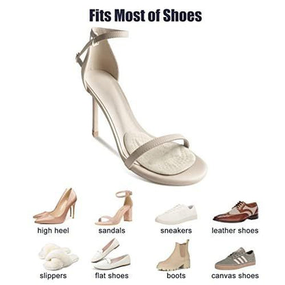 Riootlnm Metatarsal-Pads, Ball-of-Foot-Cushions, Fersenpolster für zu große Schuhe, Schmerzlinderung, rutschfeste Fersengripps für weite Schuhe, Blasen (Beige+Schwarz)