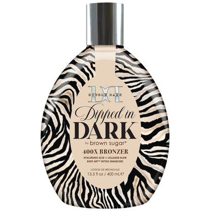 Brown Sugar Dipped in Dark Bräunungslotion – Doppelt dunkle 400X Bronzer mit Hyaluronsäure, Kollagen & Tattoo-Verstärker, 13,5 Fl Oz