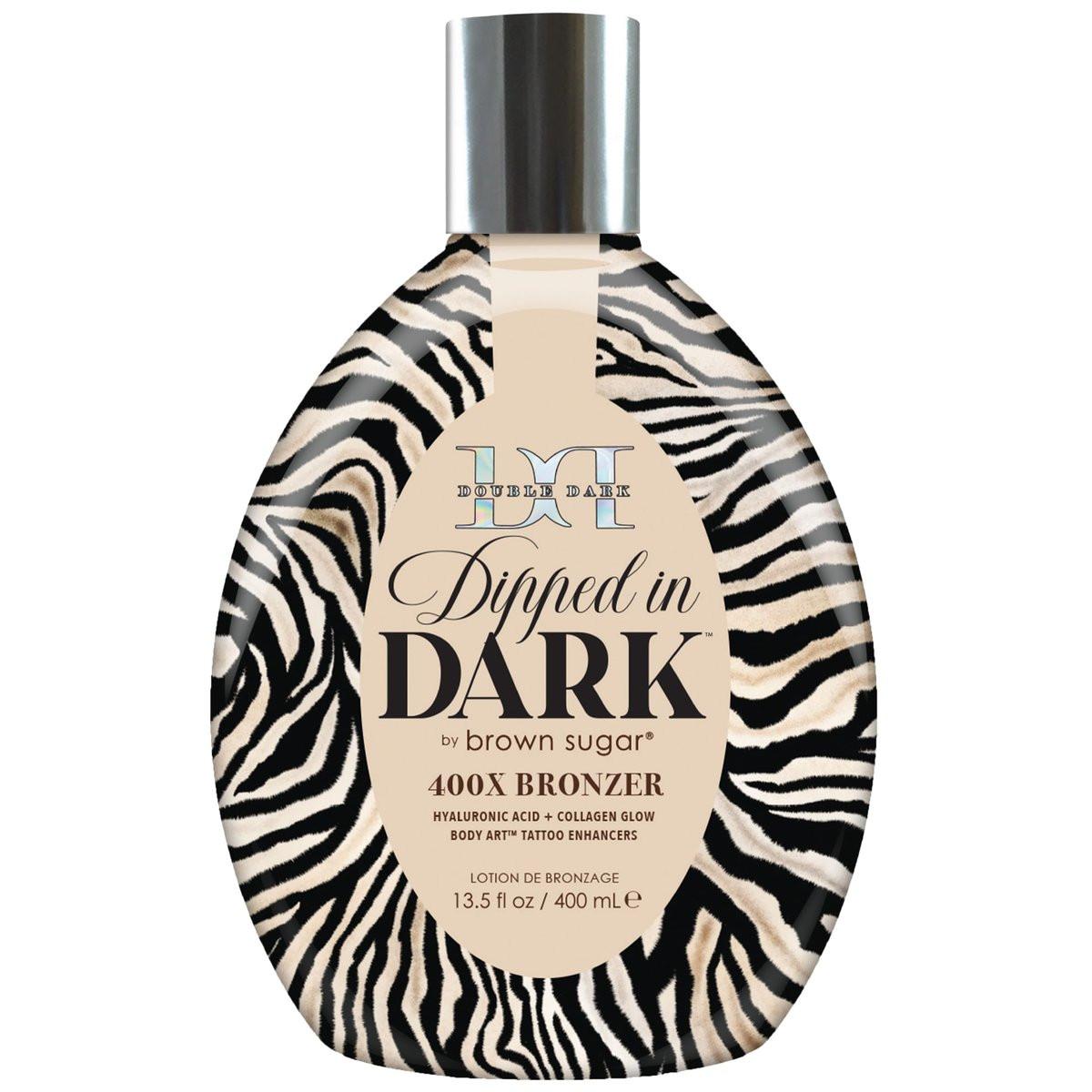 Brown Sugar Dipped in Dark Bräunungslotion – Doppelt dunkle 400X Bronzer mit Hyaluronsäure, Kollagen & Tattoo-Verstärker, 13,5 Fl Oz