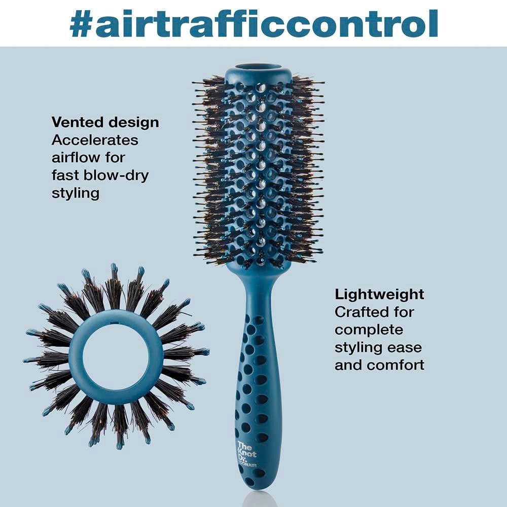The Knot Dr. Haarbürste von Conair – Föhnbürste für alle Haartypen – Runde Bürste für Blowout – Belüftete Rundbürste