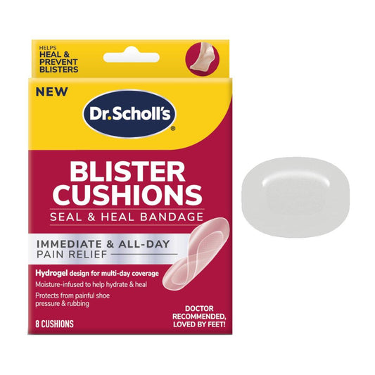 Dr. Scholl's Blister Cushions Seal & Heal Pflaster mit Hydrogel-Technologie, 8 Stück // Sofortige & langanhaltende Schmerzlinderung, dünn, flexibel & nahezu unsichtbar, feuchtigkeitsspendend