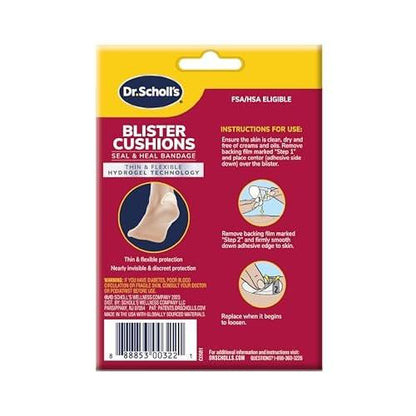 Dr. Scholl's Blister Cushions Seal & Heal Pflaster mit Hydrogel-Technologie, 8 Stück // Sofortige & langanhaltende Schmerzlinderung, dünn, flexibel & nahezu unsichtbar, feuchtigkeitsspendend