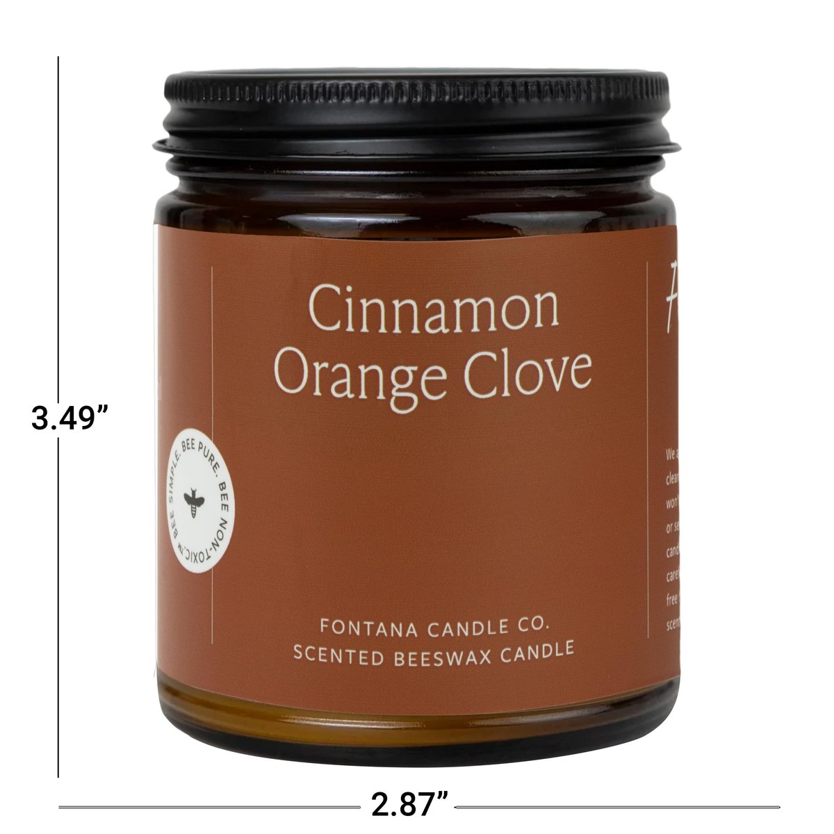 Fontana Candle Co Holzdocht Bienenwachs Kerze im Glas – Zimt Orange Nelke – Hergestellt mit Kokosöl & reinen ätherischen Ölen – 35+ Std sauberer Brand, langlebig & ungiftig für Zuhause & Raumdekoration