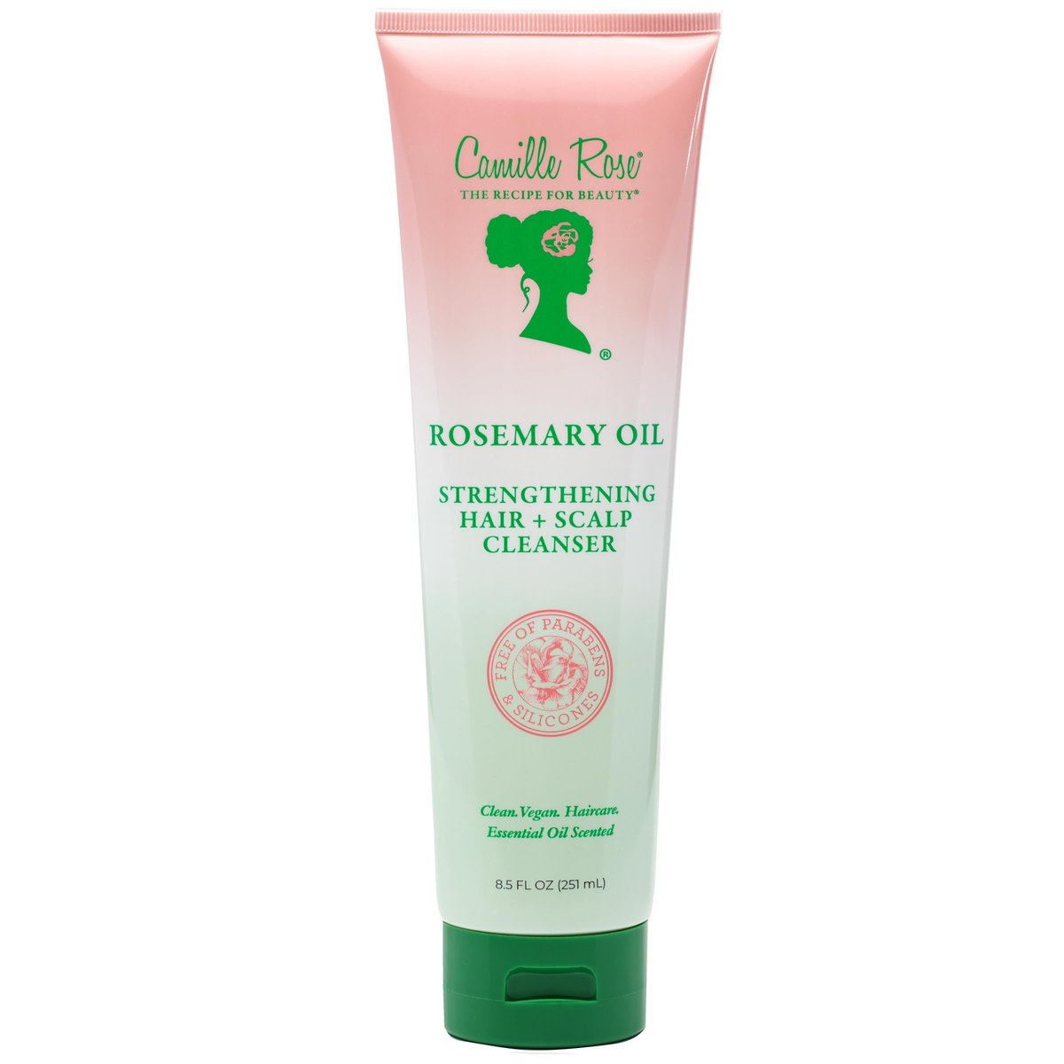 Camille Rose Rosmarinöl Haar- und Kopfhautreiniger mit Rizinus-, Pfefferminz- und Rosmarinöl für Haarwachstum und zur Entfernung von Rückständen, 250 ml