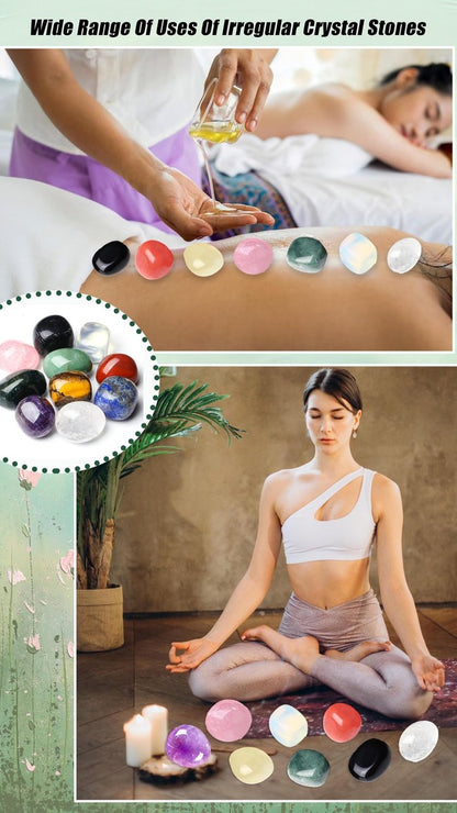 DUQGUHO 15 Stücke natürliche Kristalle Bulk Tumbled Stones poliert unregelmäßig Quarz Kristall Set Chakra farbige Edelsteine Vase Filler Landschaft Boden Dekoration Energie Reiki Anfänger Dekoration