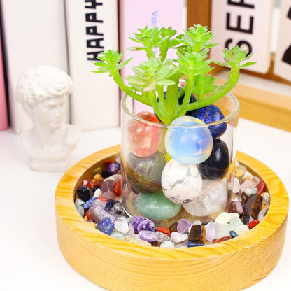 DUQGUHO 15 Stücke natürliche Kristalle Bulk Tumbled Stones poliert unregelmäßig Quarz Kristall Set Chakra farbige Edelsteine Vase Filler Landschaft Boden Dekoration Energie Reiki Anfänger Dekoration