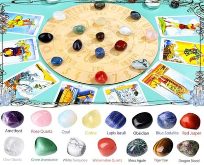 DUQGUHO 15 Stücke natürliche Kristalle Bulk Tumbled Stones poliert unregelmäßig Quarz Kristall Set Chakra farbige Edelsteine Vase Filler Landschaft Boden Dekoration Energie Reiki Anfänger Dekoration