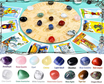 DUQGUHO 15 Stücke natürliche Kristalle Bulk Tumbled Stones poliert unregelmäßig Quarz Kristall Set Chakra farbige Edelsteine Vase Filler Landschaft Boden Dekoration Energie Reiki Anfänger Dekoration
