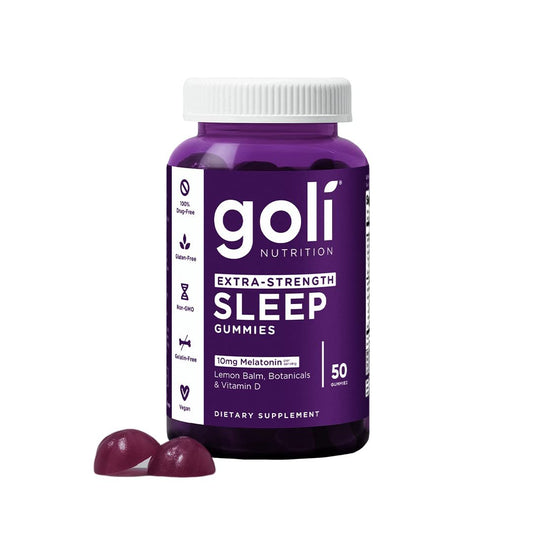 Goli Nahrungsergänzungsmittel, Extra Stark Schlaf Gummibärchen 10 mg Melatonin – 1 Packung 50 Stück – Glutenfrei, Vegan, Nicht-GVO und Gelatinefrei