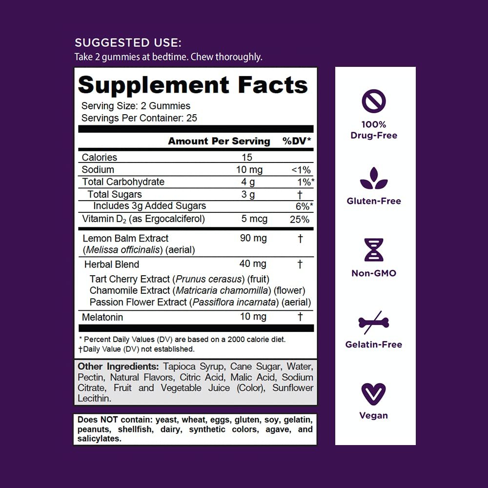 Goli Nahrungsergänzungsmittel, Extra Stark Schlaf Gummibärchen 10 mg Melatonin – 1 Packung 50 Stück – Glutenfrei, Vegan, Nicht-GVO und Gelatinefrei