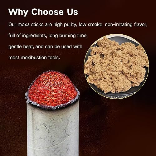 OSPNIEEK Reine Moxa-Rollen, 10 Stück handgefertigte milde Moxibustion-Beifußstäbchen, natürliche Moxa-Kegel für Akupressur an Taille, Nacken, Knien und Rücken, Ai Jiu 艾草条 艾灸