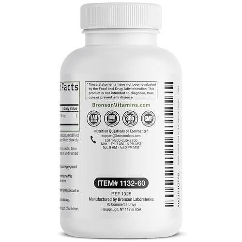Bronson Rhodiola Rosea Kapseln - Adaptogenes Kraut für Gehirn, Stress & Stimmung - Nicht-GVO, 60 Stück