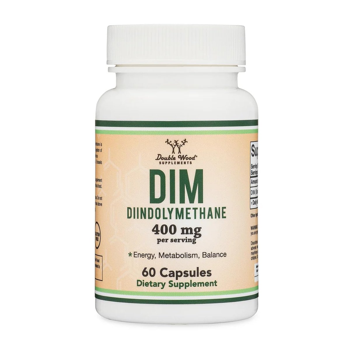 DIM Supplement für Frauen und Männer – 400 mg pro Portion, 200 mg pro Kapsel, 60 Kapseln – Hormonbalance & Akne Behandlung