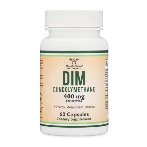 DIM Supplement für Frauen und Männer – 400 mg pro Portion, 200 mg pro Kapsel, 60 Kapseln – Hormonbalance & Akne Behandlung