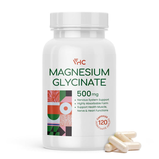 Magnesium Glycinat 500mg Kapseln – Hoch absorbierbare, sanfte Form – Hochreines Magnesium-Mineralpräparat für Frauen und Männer – 120 Kapseln, hergestellt in den USA (1 Packung)