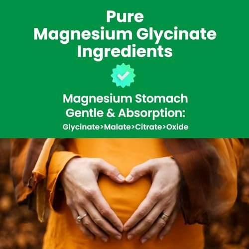 Magnesium Glycinat 500mg Kapseln – Hoch absorbierbare, sanfte Form – Hochreines Magnesium-Mineralpräparat für Frauen und Männer – 120 Kapseln, hergestellt in den USA (1 Packung)