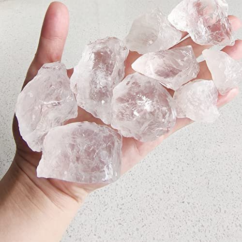 Luckeeper 1 lb Grobe Kristalle Bulk Rohklar Quarz Heilsteine zum Tumbling, Drahtwickeln, Wicca Reiki, Meditation
