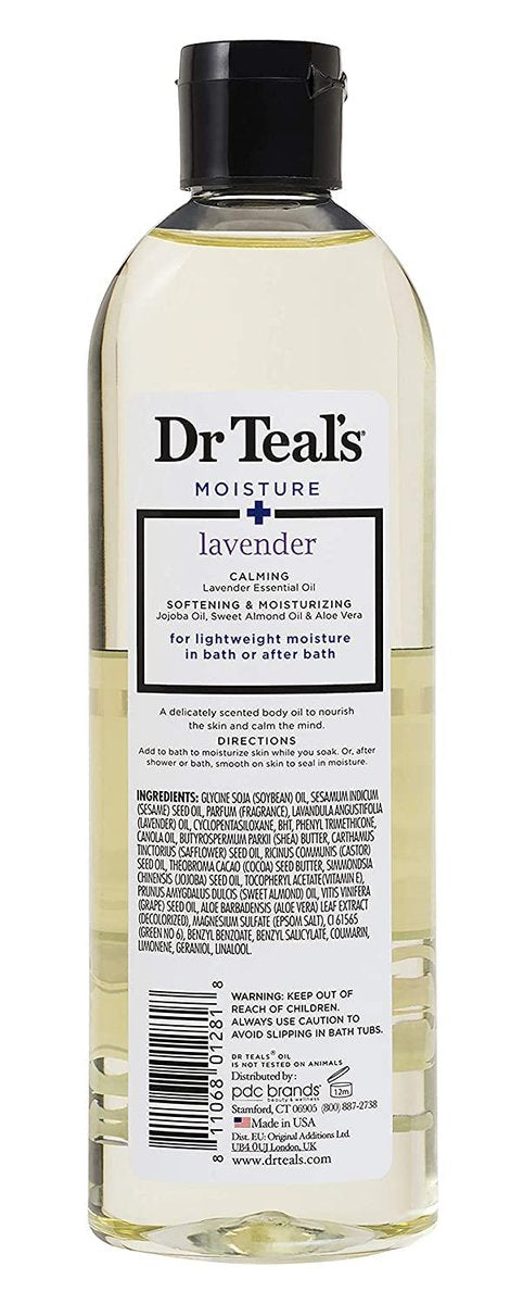 Dr. Teal's Badeöl Geschenkset (2er Pack, je 250 ml) – Lavendel & Sheabutter – Ätherische Öle für Feuchtigkeit und Entspannung – Spa-Erlebnis zu Hause