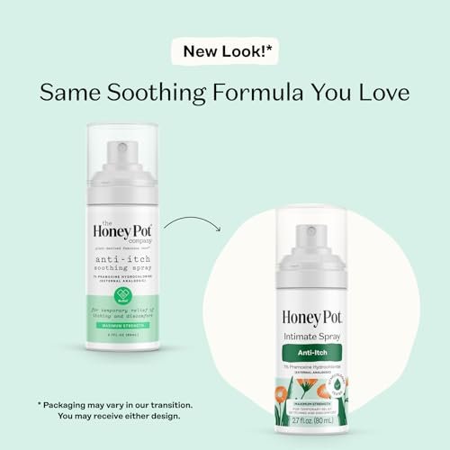 The Honey Pot Company – Maximalstarkes Anti-Juckreiz-Spray für die Intimzone – Medizinisches Spray zur Linderung von Juckreiz und Reizungen – 80 ml