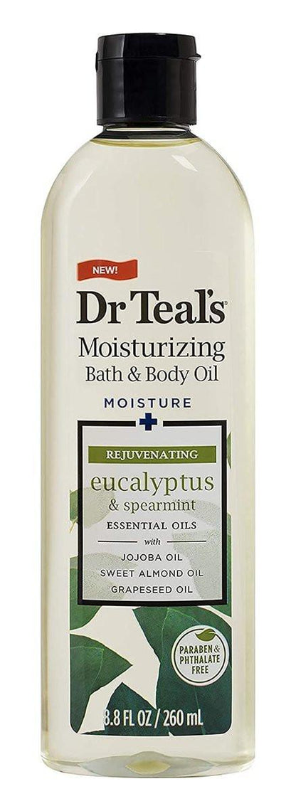 Dr. Teals Badeöl Geschenkset (3er-Pack, 8,8 oz) – Eukalyptus, Sheabutter & Kokosnussöl – Ätherische Öle für Hautpflege und Stressabbau