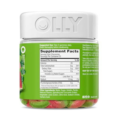 OLLY Fiber Gummy Rings – Präbiotische Ballaststoffe, Erdbeer-Wassermelone, 50 Stück