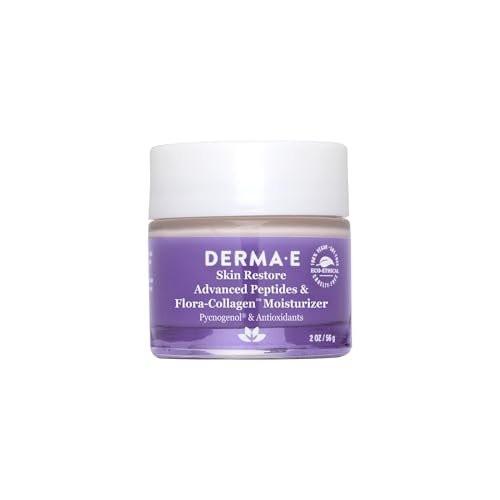 Derma E Advanced Peptides and Vegan Flora-Collagen Night Moisturizer – Hydrierende Gesichtscreme für mehr Elastizität und weniger Falten, 60 ml