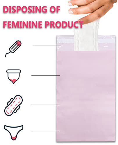 Binden-Entsorgungsbeutel – Geruchsblockierend, Starke Haftung, Damenhygiene-Entsorgungsbeutel für Tampons und Binden, Rosa, 100 Stück
