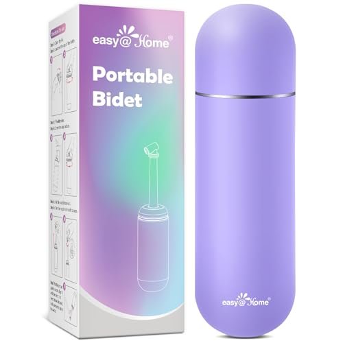 Easy@Home Tragbare Peri-Flasche für die Zeit nach der Geburt und Dammpflege: Handliches Bidet für persönliche Hygiene und Reisen | 380 ml auslaufsicher und praktisch | BPA-frei | EPB-01 Lila
