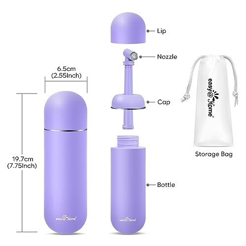 Easy@Home Tragbare Peri-Flasche für die Zeit nach der Geburt und Dammpflege: Handliches Bidet für persönliche Hygiene und Reisen | 380 ml auslaufsicher und praktisch | BPA-frei | EPB-01 Lila