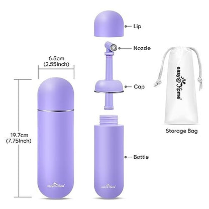 Easy@Home Tragbare Peri-Flasche für die Zeit nach der Geburt und Dammpflege: Handliches Bidet für persönliche Hygiene und Reisen | 380 ml auslaufsicher und praktisch | BPA-frei | EPB-01 Lila