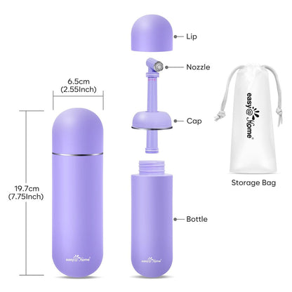 Easy@Home Tragbare Peri-Flasche für die Zeit nach der Geburt und Dammpflege: Handliches Bidet für persönliche Hygiene und Reisen | 380 ml auslaufsicher und praktisch | BPA-frei | EPB-01 Lila