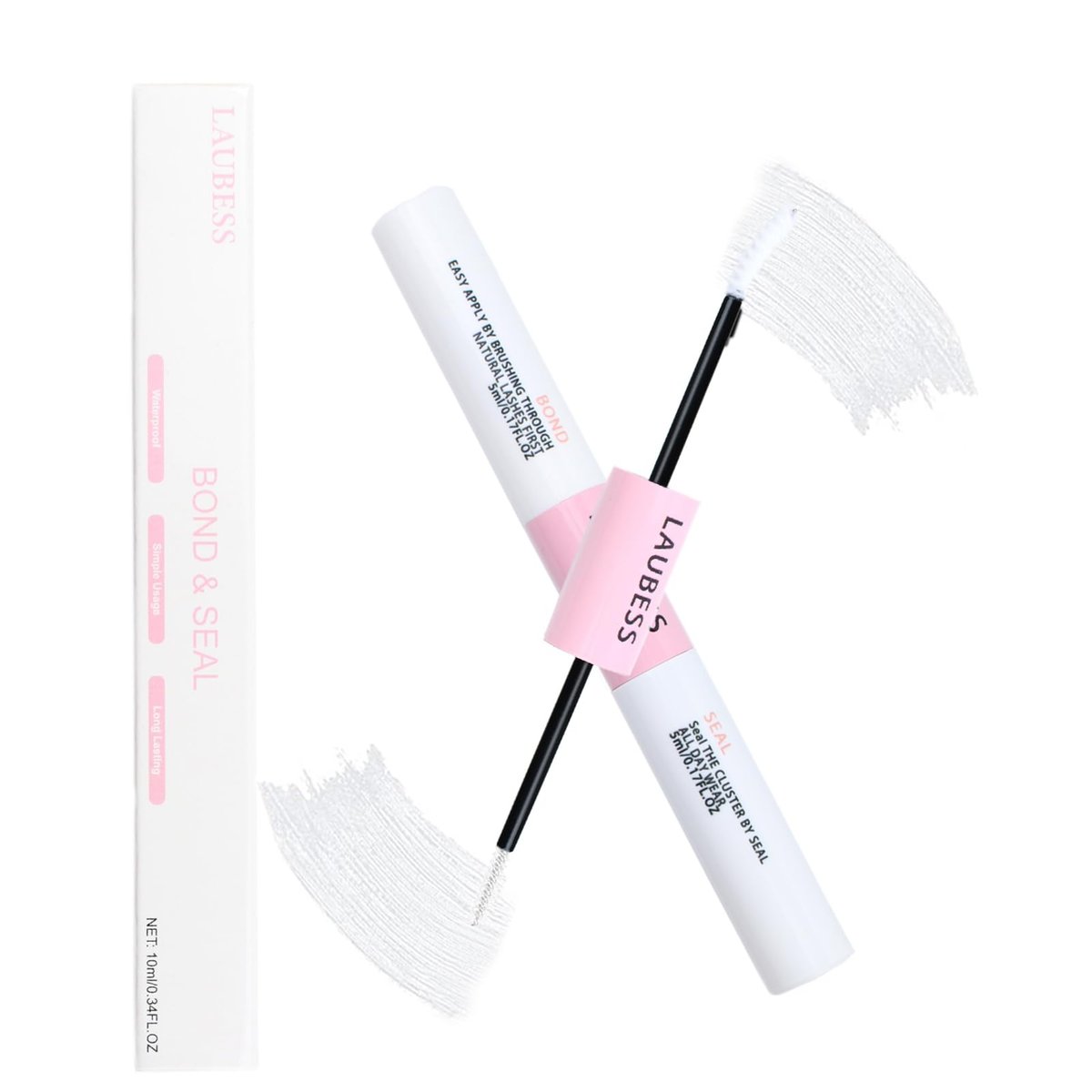 LAUBESS Lash Bond & Seal Klarer Wimpernkleber – DIY Wimpernverlängerung, wasserfest, langanhaltend, starker Halt 48-72 Stunden