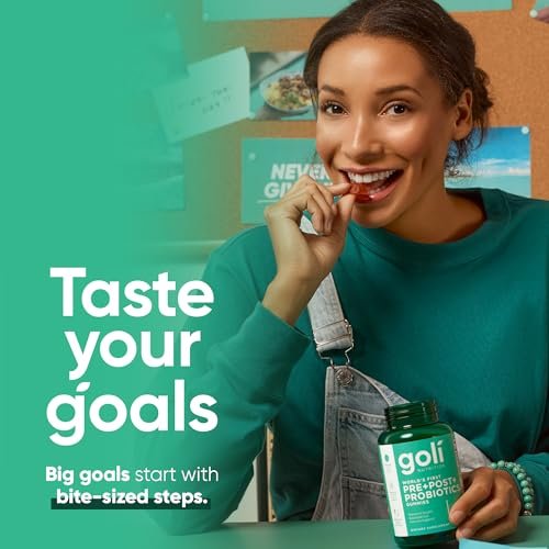 Goli Pre Pro Postbiotische Gummis – Weltweit erste 3-in-1-Formel mit DE111 Probiotika, XOS Präbiotika, MCC1849 Postbiotika – Vegan, Non-GMO, Glutenfrei