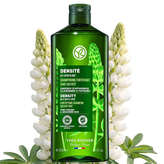 Yves Rocher Kräftigendes Shampoo – Volumen- & Haarverdickendes Shampoo für dünner werdendes Haar – Kopfhautpflege mit pflanzlichen Inhaltsstoffen – Stärkende tägliche Haarpflege, 300 ml