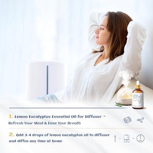 HIQILI Zitronen-Eukalyptusöl 100% rein natürlich – 30 ml für Diffuser, Sprühgeräte, Innen- und Außenbereiche, Garten und Hof