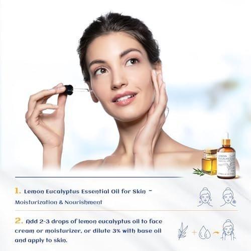 HIQILI Zitronen-Eukalyptusöl 100% rein natürlich – 30 ml für Diffuser, Sprühgeräte, Innen- und Außenbereiche, Garten und Hof
