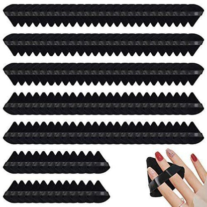 WEBBYBEAR 150 Stück Make-up Schwämmchen, Samt Puderpuff, Dreieckiger Kosmetikschwamm für loses Puder, Mineralpuder, Körperpuder, nass und trocken anwendbar, schwarz