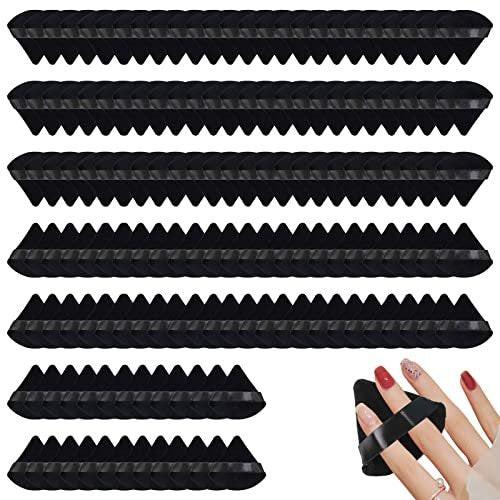 WEBBYBEAR 150 Stück Make-up Schwämmchen, Samt Puderpuff, Dreieckiger Kosmetikschwamm für loses Puder, Mineralpuder, Körperpuder, nass und trocken anwendbar, schwarz