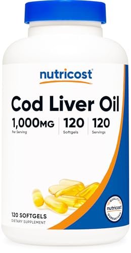 Nutricost Lebertran 1000mg, 120 Weichkapseln – Non-GMO & Glutenfrei