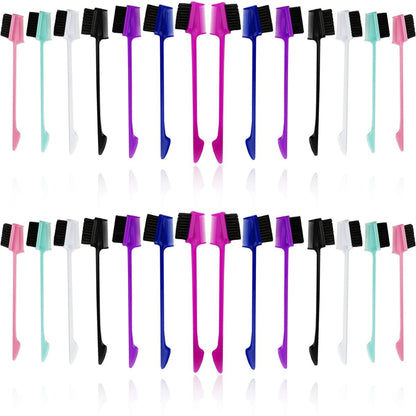 NSBELL 28-teiliges 3-in-1 Haar-Edge-Brush-Doppelseiten-Haarkamm-Set: Glättende Bürsten und Kämme in 7 Farben