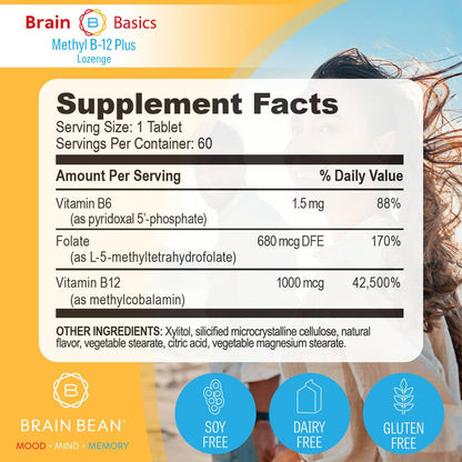 Extra Starkes Methyl B-12 & Methylfolat – 60 Kautabletten, Orangen-Zitrus-Geschmack – Hochdosiertes bioaktives B12-Vitamin & B9-Folat-Supplement für Energie, Gehirn-, Herz- & Nervenunterstützung