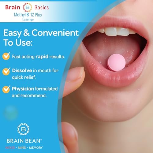 Extra Starkes Methyl B-12 & Methylfolat – 60 Kautabletten, Orangen-Zitrus-Geschmack – Hochdosiertes bioaktives B12-Vitamin & B9-Folat-Supplement für Energie, Gehirn-, Herz- & Nervenunterstützung