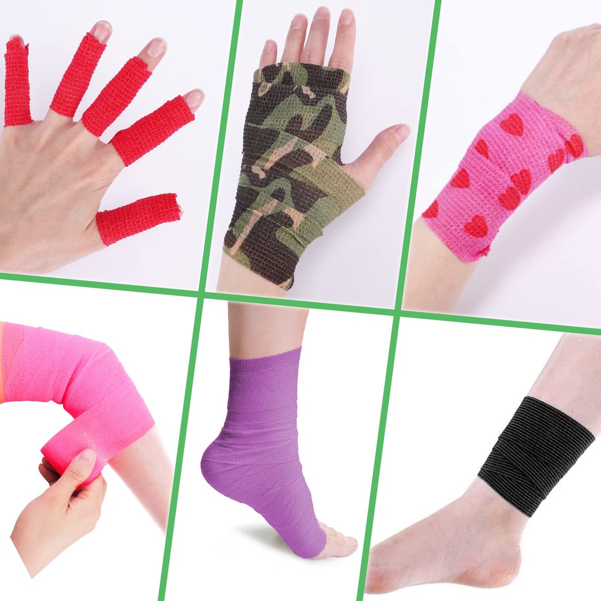 24er Pack Selbsthaftende Kohäsive Bandage, 5 cm x 4,5 m Elastisches Grip Tape Pink Vet Wrap für Hunde, Flexible Dehnbare Sportbandage für Erste Hilfe, Medizin, Knöchel- und Handgelenkverstauchungen