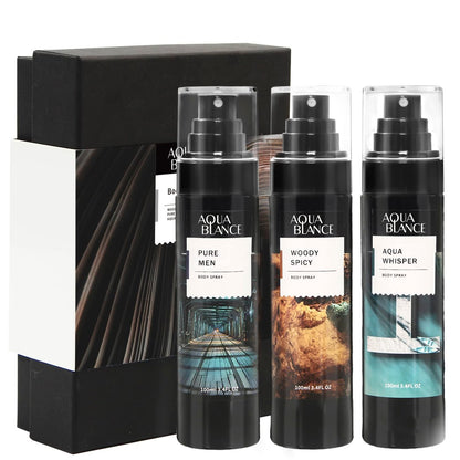 AQUA BLANCE Duftnebel für Männer, Körperspray, 3er-Pack, je 100 ml