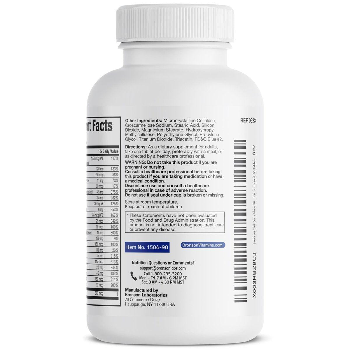 Bronson ONE Daily Men's 50+ Complete Multivitamin Multimineral, 90 Tabletten