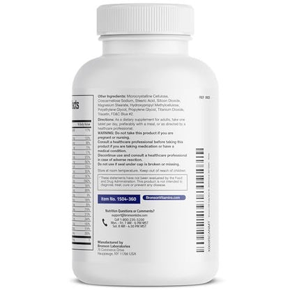 Bronson ONE Daily 50+ Multivitamin für Männer, 360 Tabletten – Komplettes Multivitamin & Mineralstoffpräparat